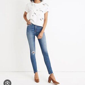 MADEWELL High Riser Skinny Distressed Jeans Drop Hem Ankle  Size 2